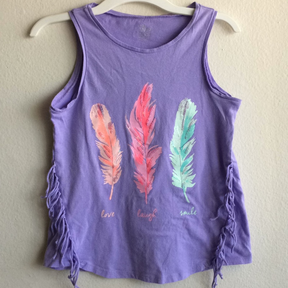 EST 1989 PLACE Purple Shirt with fringes & sequins